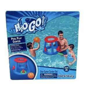 H2O Go! Inflatable Floating Basketball Pool Play Set Hoops Game Center Beach Fun
